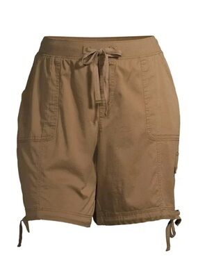 Terra & Sky Women's Plus Size 5X Cargo Shorts khaki cotton spandex NWT